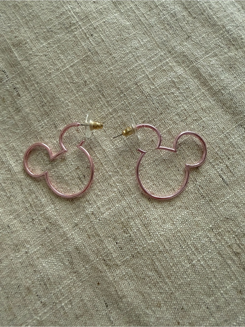 Pink Mickey Head BaubleBar Hoop Earrings